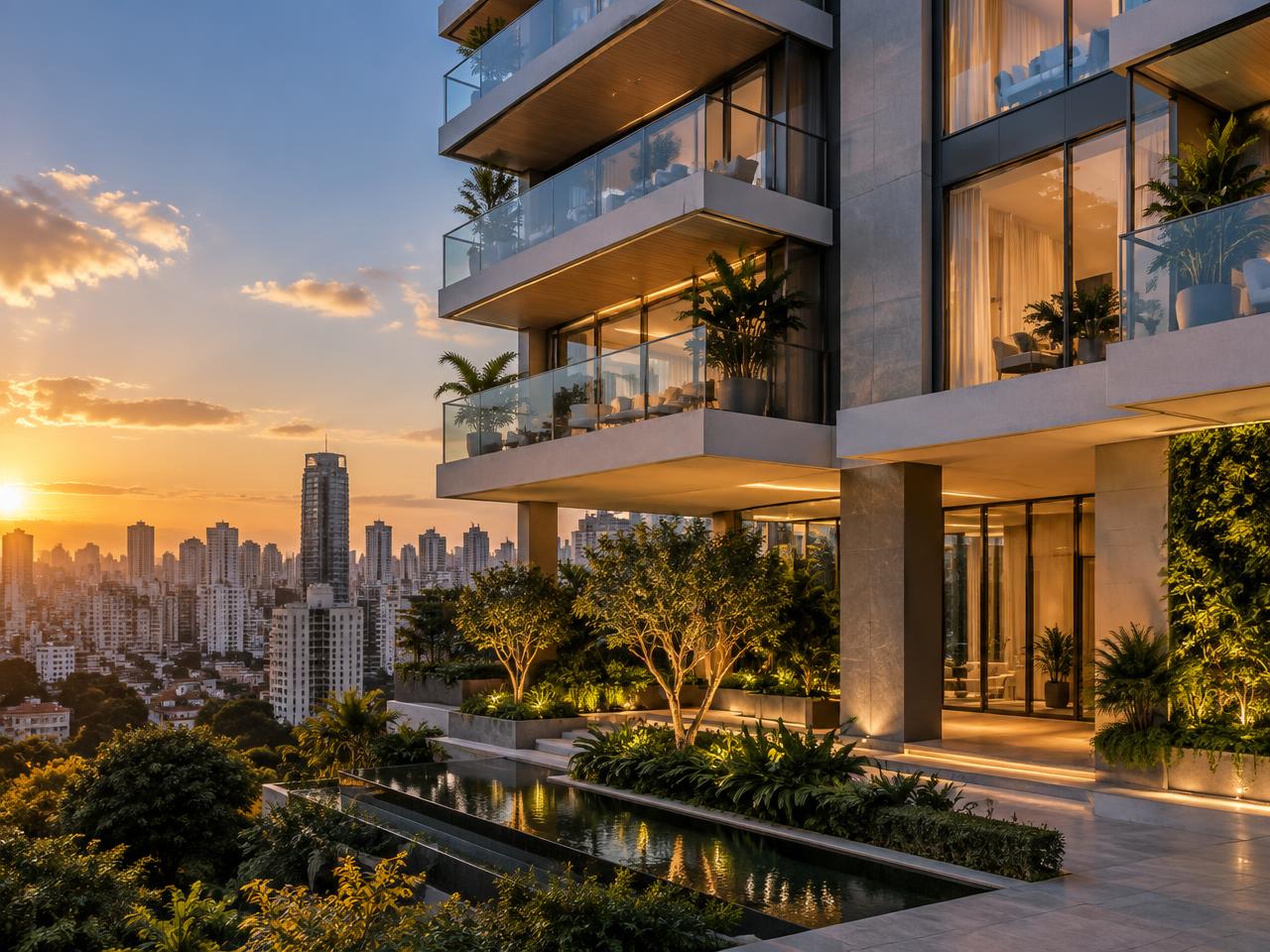 Empreendimento residencial contemporâneo em São Paulo